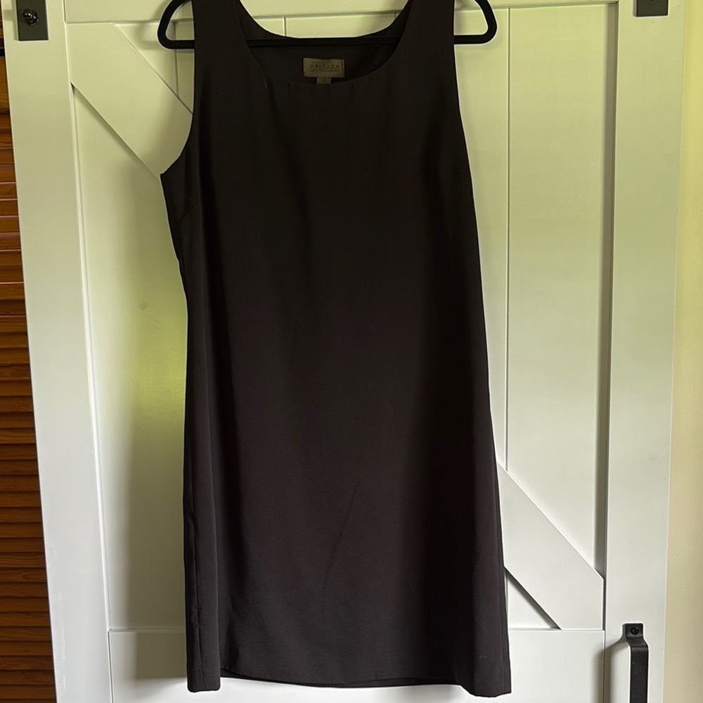 JohnPaulRichard Black Sheath Midi Dress Scoop Neck Sleeveless
